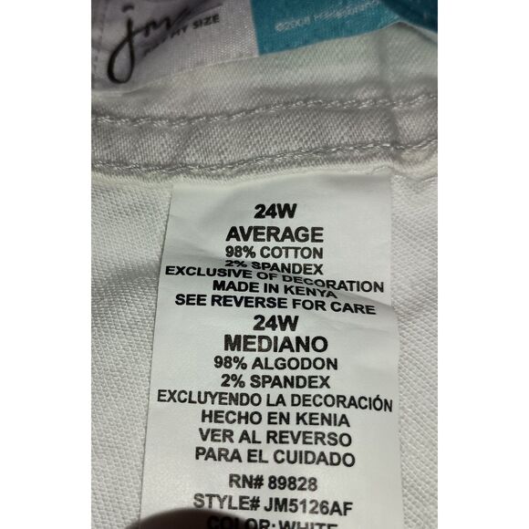 JMS:  White Denim Stretch Wide-Leg, Woman Plus Size 24 (NWT) - Picture 6 of 6